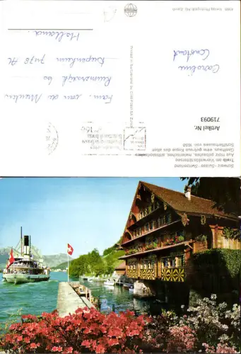 719093 Treib a. Vierwaldstättersee Seelisberg Schifferhaus Schiff Dampfer