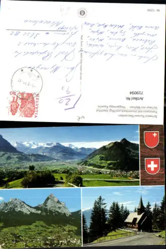 719094 Panorama m. Urirotstock Rigi-Hochfluh Schwyz m. Mythen Haggenegg-Kapelle