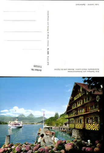 719109 Treibhaus am Vierwaldstättersee Seelisberg Dampfer Stadt Luzern Blick n. Brunnen u. Mythen