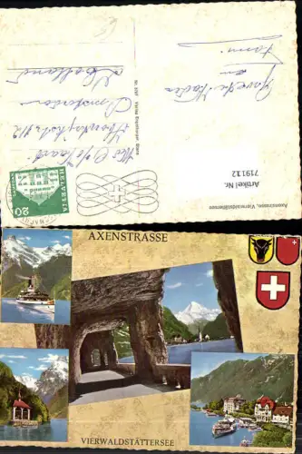 719112 Mehrbild AK Axenstraße Vierwaldstättersee Flüelen Sisikon Tellskapelle