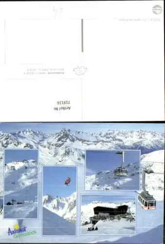 719116 Mehrbild AK Andermatt Gemsstock Skilift Seilbahn Gondel Wintersport