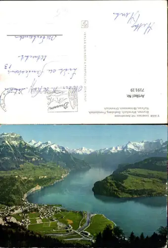719119 Luftbild Urnersee m. Axenstraße Brunnen Morschach Seelisberg Fronalpstock Roffaien
