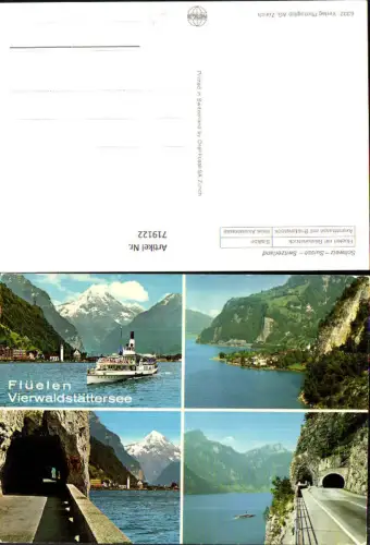 719122 Mehrbild AK Flüelen m. Bristenstock Sisikon Axenstraße Schiff Dampfer
