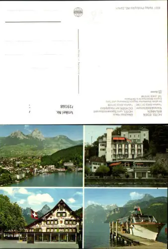 719168 Mehrbild AK Brunnen a. Vierwaldstättersee Hotel Eden Hotel Ochsen Schiff Boot Seestern