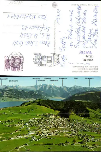 719178 Luftbild Einsiedeln mit Sihlsee Schwyzer- u. Glarneralpen