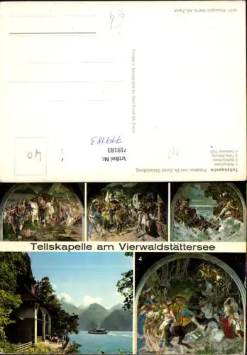 719183 Mehrbild AK Tellskapelle Sisikon Rütlischwur Apfelschuss Tells Sprung Gemälde Stückeberg
