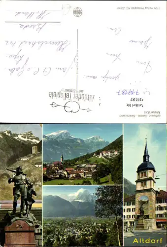 719187 Mehrbild AK Altdorf Uri Wilhelm Tell Statue Dorfpartie u. Ansichten