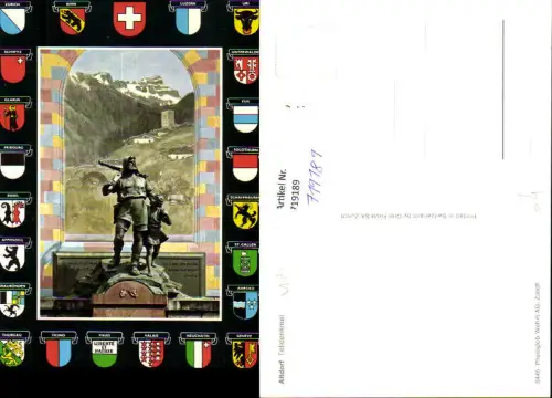 719189 Altdorf Uri Telldenkmal Fahnen Schweiz Patriotik