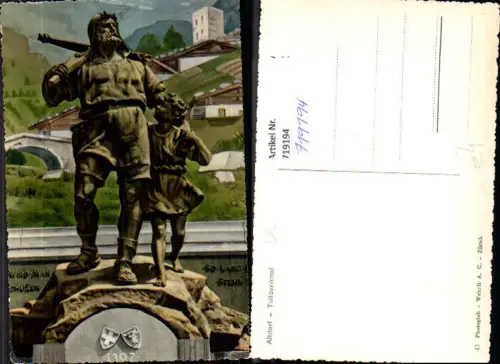 719194 Foto AK Altdorf Telldenkmal Statue