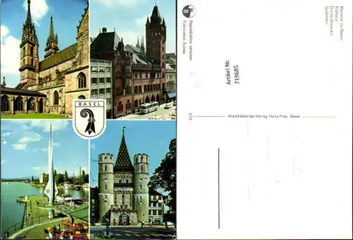 719685 Mehrbild AK Basel Bale Münster Rathaus Dreiländerecke Spalentor
