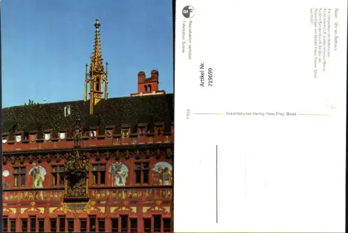 719699 Basel Bale Uhr am Rathaus Detailansicht