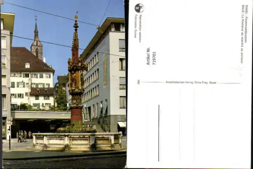 719701 Basel Bale Fischmarktbrunnen La Fontaine du marche au poisson