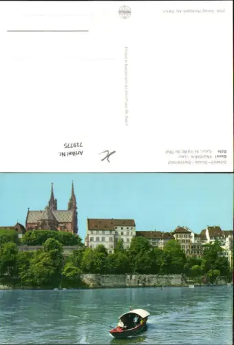 719775 Basel Bale Rheinfähre Leu la traile du Rhin Schiff Boot