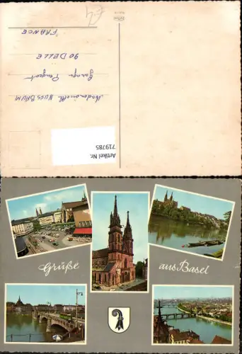 719785 Mehrbild AK Basel Bale Münster Rhein Ansichten