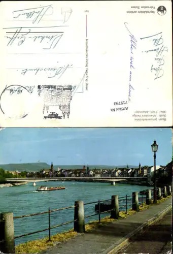 719793 Basel Bale Johanniterbrücke Pont Johanniter Schiff Dampfer