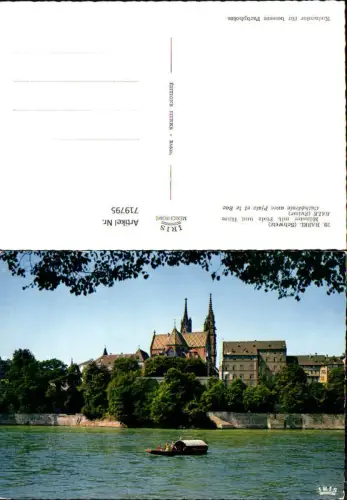 719795 Basel Bale Münster m. Pfalz u. Fähre Cathedrale avec Pfalz et le Bac
