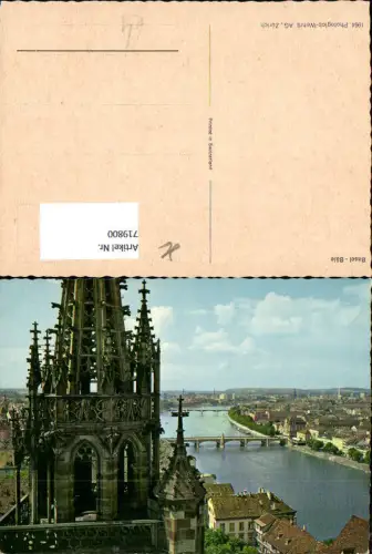 719800 Basel Bale Münster Blick auf Rheinbrücken