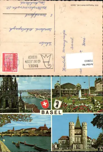 719813 Mehrbild AK Basel Bale Münster Bahnhof Spalentor Rheinbrücke