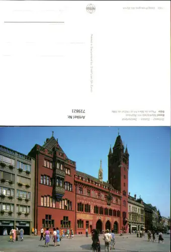 719821 Basel Bale Marktplatz m. Rathaus Place du Marche et l Hotel de Ville