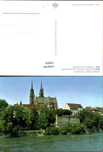 719824 Basel Der Rhein d. Pfalz u. d. Münster Bale Le Rhin et la Cathedrale