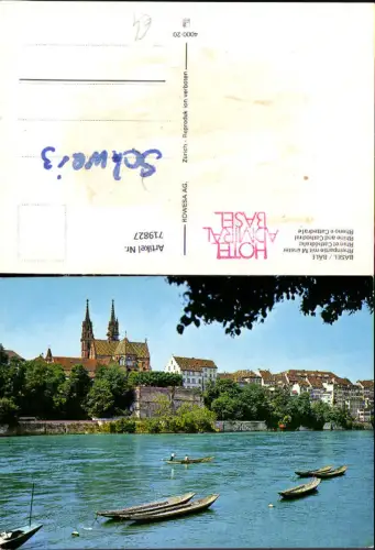 719827 Basel Bale Rheinpartie mit Münster Rhin et Cathedrale
