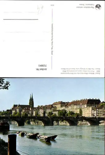 719841 Basel Bale Mittlere Rheinbrücke mit Rheinpanorama Pont du milieu avec panorama du Rhin