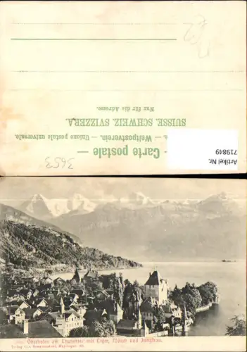 719849 Oberhofen a. Thunersee Schloss mit Eiger Münch u. Jungfrau