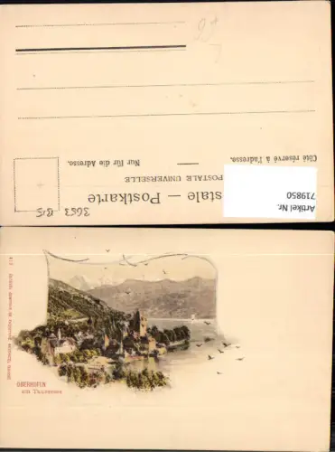 719850 Litho Oberhofen a. Thunersee Schloss