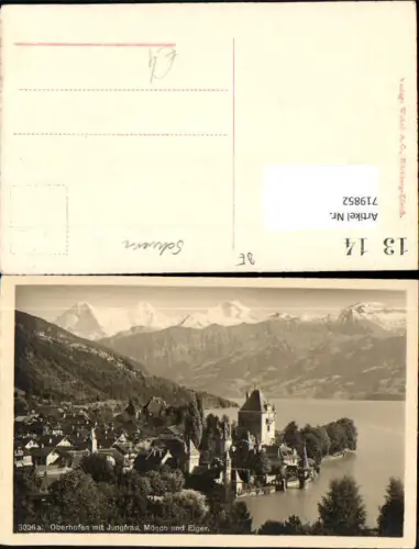 719852 Oberhofen a. Thunersee Schloss mit Jungfrau Mönch u. Eiger