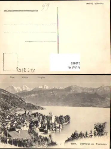 719859 Oberhofen a. Thunersee Schloss mit Eiger Mönch u. Jungfrau