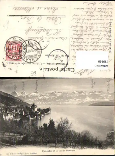 719860 Oberhofen a. Thunersee Schloss et les Alpes Bernoises