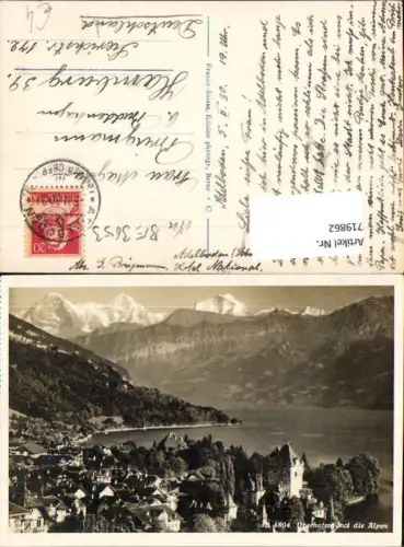 719862 Oberhofen a. Thunersee mit Schloss und die Alpen