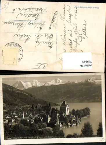719863 Oberhofen a. Thunersee Schloss mit Jungfrau Mönch u. Eiger