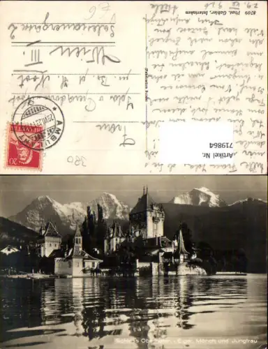 719864 Oberhofen a. Thunersee Schloss Eiger Mönch u. Jungfrau pub Phot Gabler 8709
