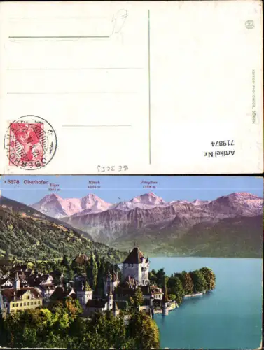 719874 Oberhofen a. Thunersee Schloss mit Eiger Mönch u. Jungfrau pub Photoglob