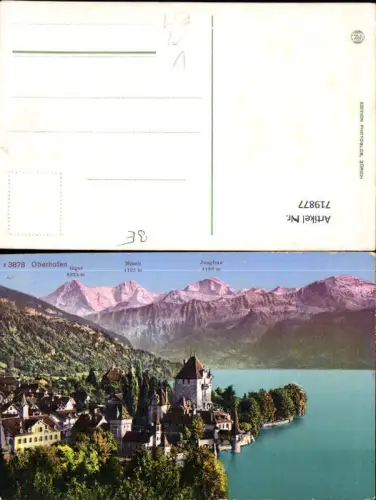 719877 Oberhofen a. Thunersee Schloss mit Eiger Mönch u. Jungfrau pub Photoglob