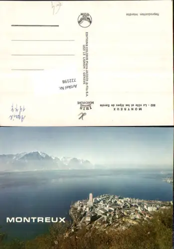 722198 Montreux La ville et les Alpes de Savoie