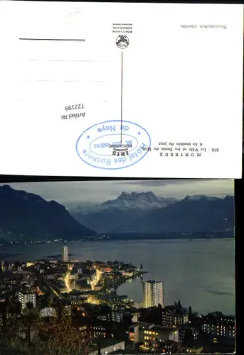 722199 Montreux La ville et les Dents du Midi a la tombee du jour