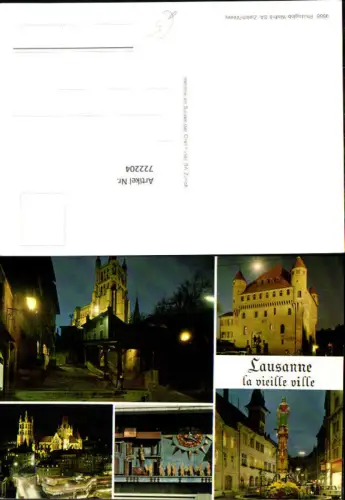 722204 Lausanne la vieille ville b. Nacht Kt. Waadt