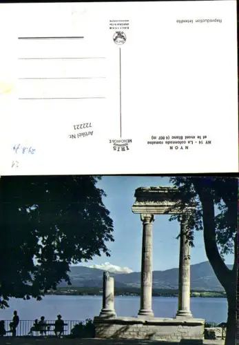 722221 Nyon La colonnade romaine et le mont Blanc Römische Säulen