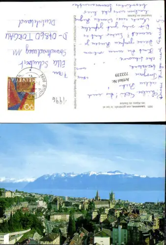 722239 Lausanne Bez. Waadt vue generale le lac et les Alpes de Savoie