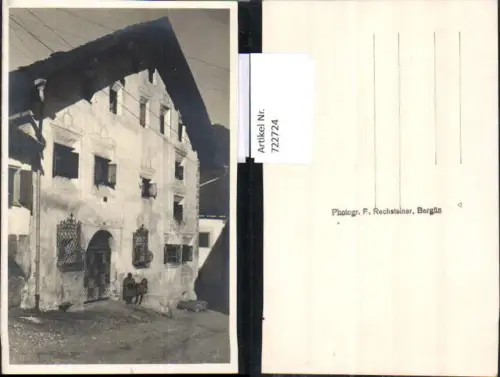 722724 Bergün Filisur Häuser Partie pub F. Rechsteiner Kt. Graubünden