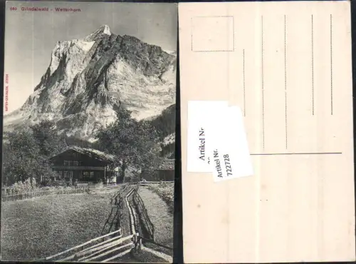 722728 Grindelwald Berner Oberland Wetterhorn Partie Haus