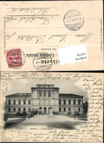 722734 Geneve Genf Universität Universite 1900