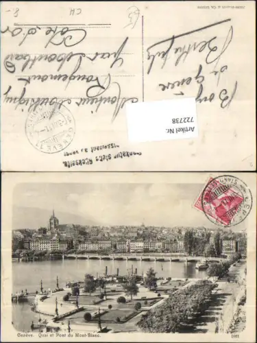722738 Geneve Genf Quai de Mont Blanc 1911
