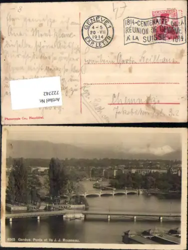 722742 Geneve Genf Brücke Ponts Pont Rousseau gel Chemnitz