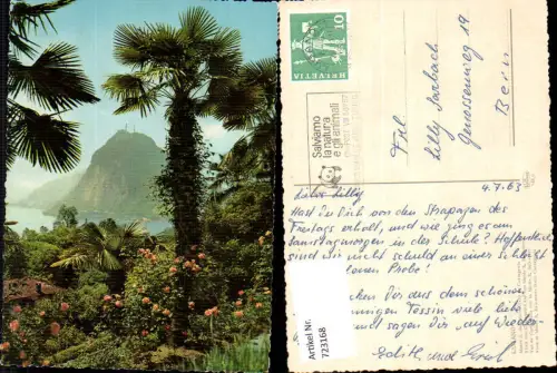 723168 Lugano Blick v. Casagnola auf den Monte S. Salvatore