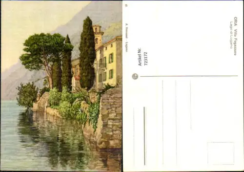 723172 Künstler AK A. Veronesi Lugano Oria Villa Fogazzaro Lago di Lugano