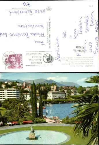 723184 Lugano Canton Ticino Scorcio panoramico con Sirenetta Brunnen