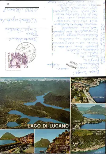 723196 Mehrbild AK Lugano Lago di Lugano Ponte Tresa Melide Morcote Gandria